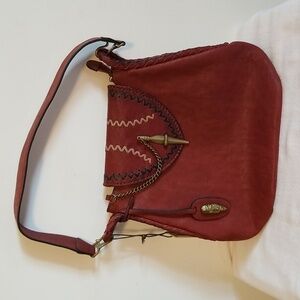 New Hidesign Maasai Maroon Leather Handbag